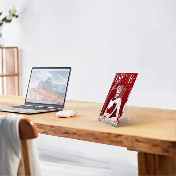 Bogstøtte med Kant, 6 stk. Klar Akryl Display Staffeli, Transparent Tablet Holder til Visning af Billeder, Bøger, Noder, Notesbøger, Kunstværker, CD'er,