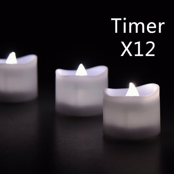 eLander LED telys flammeløst stearinlys med timer, 6 timer på og 18 timer av, 1,4 x 1,3 tommer, varmhvit, [12-pakning]