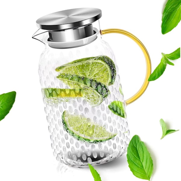 Glaskaraff 1500ml, stor diameter, lätt att rengöra