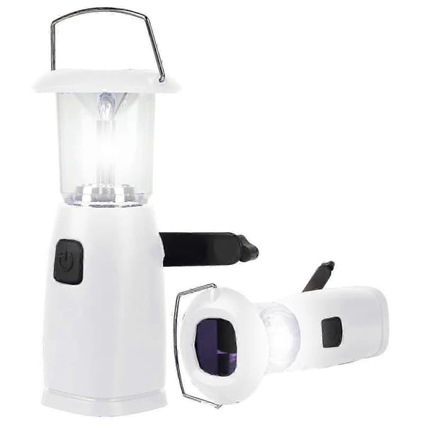 (1PC Hvid) Solar Håndsvings Dynamolygte til Camping - Bærbar 6 LED Optrækkelig Lampe Dynamo Lommelygte Med Sammenklappelig Krog Campinglanterne Lys