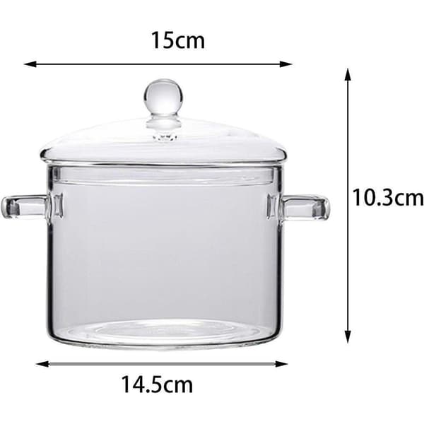Varmebestandig glaskande, glaskogekande med låg, 1,9L