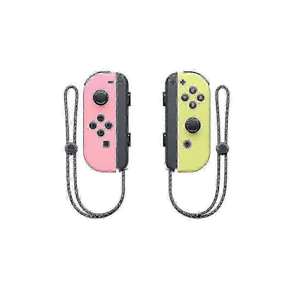 (Rosa Gul) Joycon Trådlös Handkontroll För Nintendo Switch, Stödjer Väckningsfunktion, Vänster Höger Fjärrkontroller Med Handledsrem Pink Yellow
