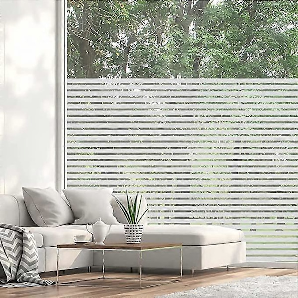 2 kpl 45 x 200 cm Ikkunakalvo Yksityisyyteen Himmeä Ikkunakalvo Raidat Koristeellinen Pimennyskalvo UV-suojalla Kotiin ja Toimistoon