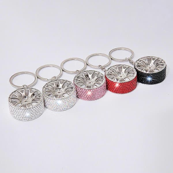 Rose Glitter Diamant Nøkkelring