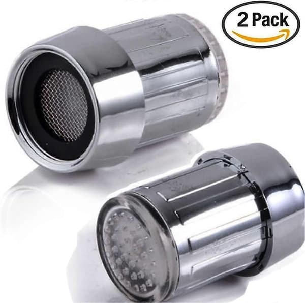 2-pak farverig LED med 3 farveskiftende temperaturkontrol