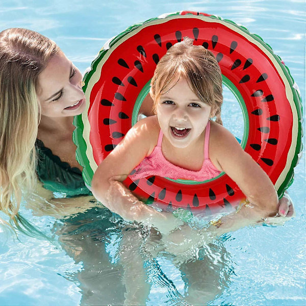 Uppblåsbar badring för barn med vattenmelon, poolringar för pool- och strandfest, sommarpoolboj, vattenleksak, fotorekvisita, lämplig för 3-4 åringar
