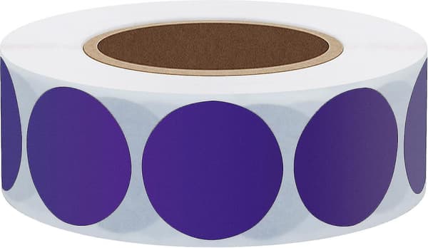 1.000 selvklæbende runde naturpapiretiketter, lilla 2,5 cm-yu