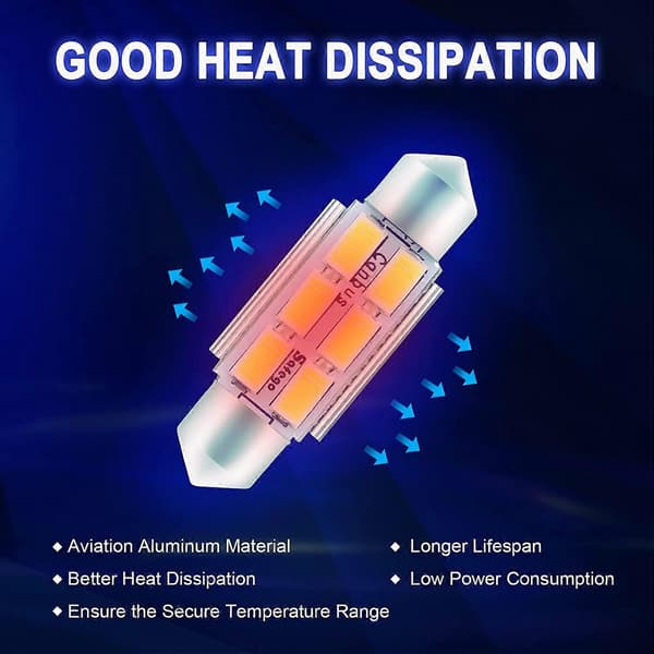 4x led 5630 SMD LED Pære Lampe Dome Festoon C5w Led DC 12V Hvid Bil