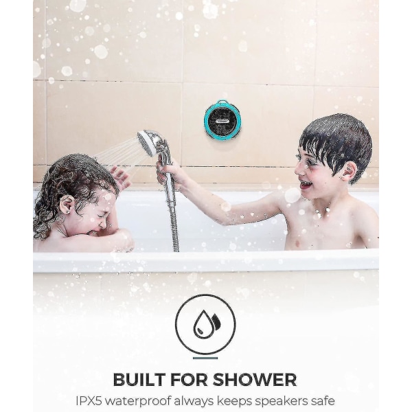 Vattentät Bluetooth duschhögtalare, badrumsspea