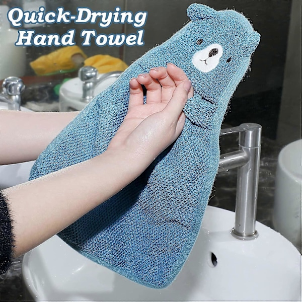 6 Stycken Barn Ansiktshandduk Hängande Handduk Djur Tvättlapp Söt Mikrofiber Absorberande Handdukar Ansiktshanddukar med Hängögla