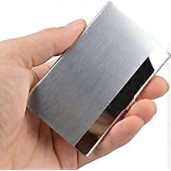 Super Let Visitkort Holder Professionel Rustfrit Stål Visitkort Etui Hold Visitkort i Perfekt Stand Slankt Design til Mænd