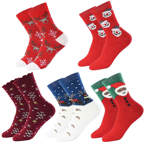 Julstrumpor, unisex färgglada roliga strumpor, tunna julstrumpor för jul och adventskalendrar