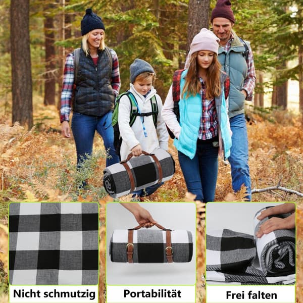 Picknickfilt, strandfilt, 200x200cm, camping, vattentät.