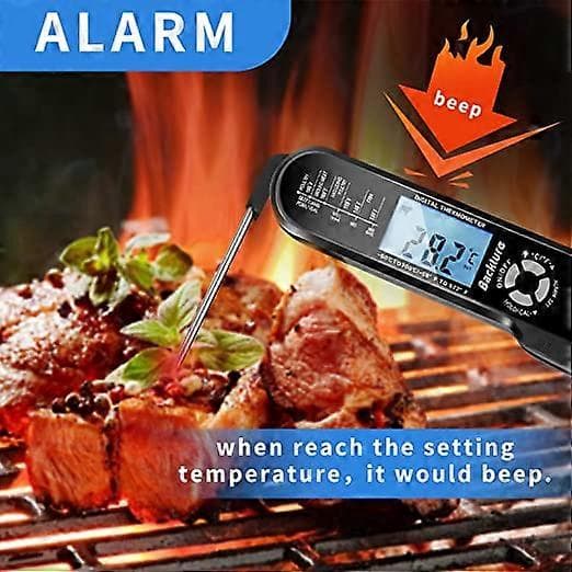 Kökstermometer, Grilltermometer, Direktavläsande Matlagningstermometer, Kötttermometer, med 2 Långa Prober och LCD-Display, för BBQ, Mat, Kött