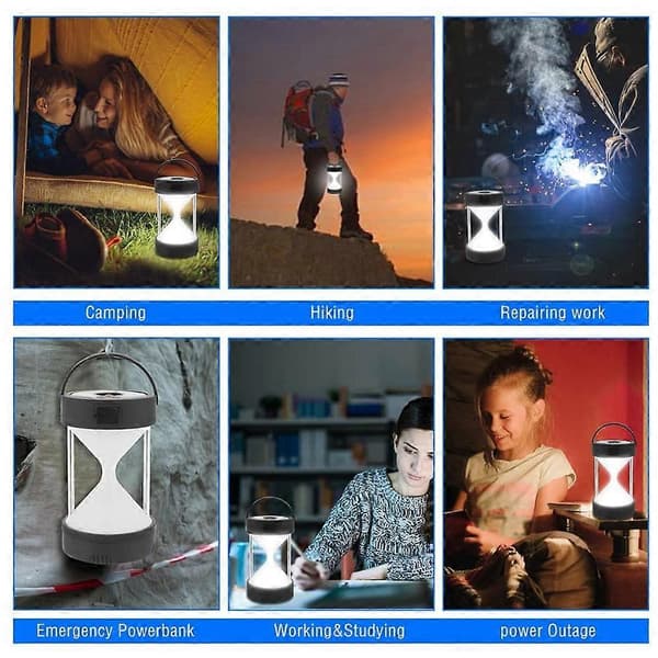 LED Camping Lanterne USB Genopladelig Camping Lanterne Udendørs Nødlanterne Teltbelysning til Hjemmerejser