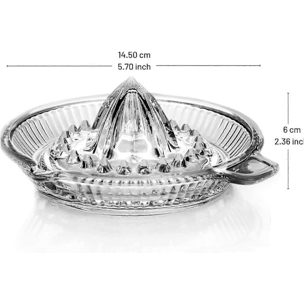 Glass Sitruspresse - Krystall Juicer med Tut for Fersk Lime- og Appelsinjuice