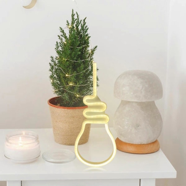 LED Neon Lys Nattlampe Ved Sengen Veggdekor Gult Lys
