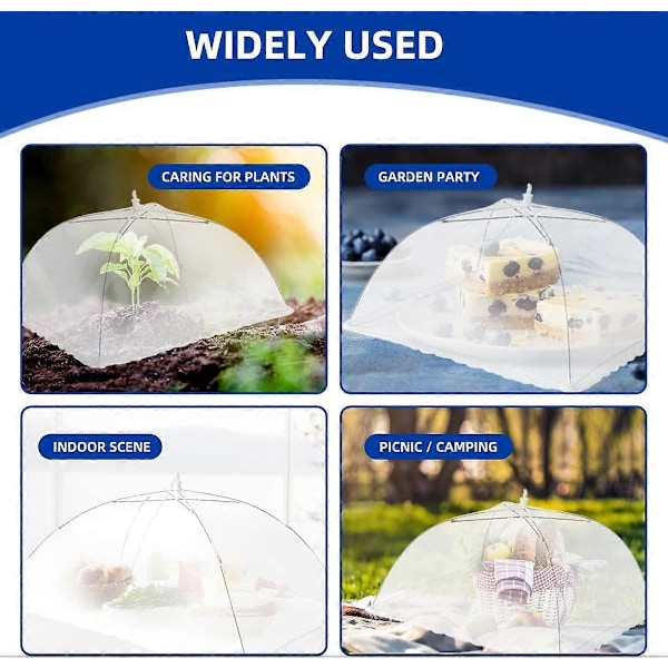 7-pack Mesh Matskydd Återanvändbara och Hopfällbara för Picknicktillbehör 1 Stor 40\"X24\" och 6-pack 17\"X17\"