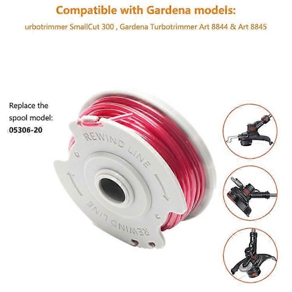 2 st Kompatibla För GARDENA Gräsklippare 5306-20 Trådspole Ersättning Slitstark Spole
