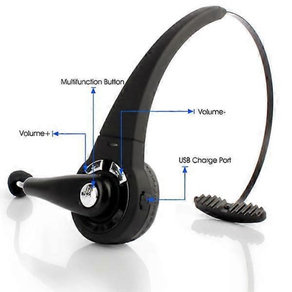 Trådløst headset lastbilchauffør støjreducerende over-ear Bluetooth-hovedtelefoner med opladningsbase (sort)