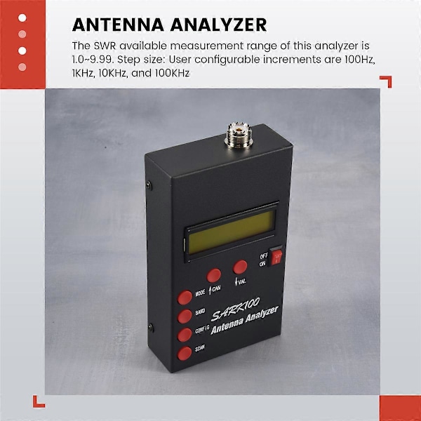 SARK100 Antennanalysator Meter 1 60MHz Kortvåg SWR Antennanalysator