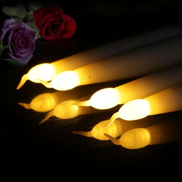 18,9 cm långa LED Flameless Taper Candles Batteridrivna