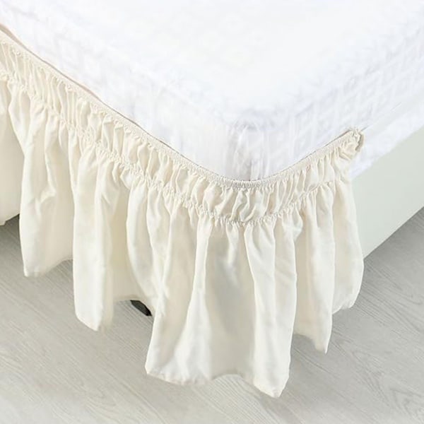 Sängkappa elastisk dammvippa volanger enkel passform 198*203+38cm