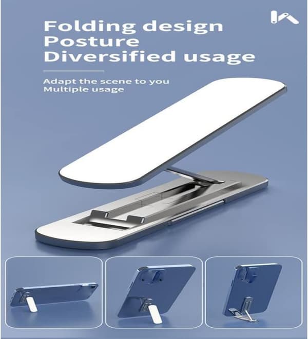 Mobiltelefon Ringhållare Fingerringstativ 360° Roterande Vikbart Aluminiumlegering Mobiltelefonhållare Silver