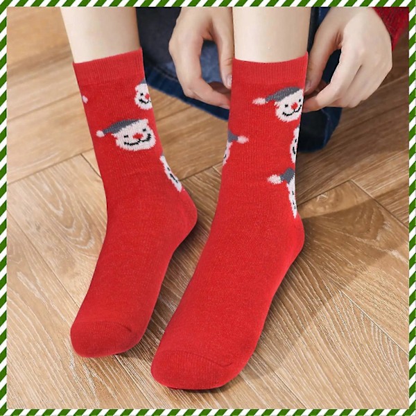 Julstrumpor, unisex färgglada roliga strumpor, tunna julstrumpor för jul och adventskalendrar