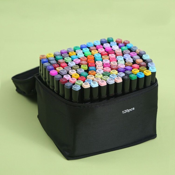 120 färger Black Shell Markers Pennor, Art Pens för