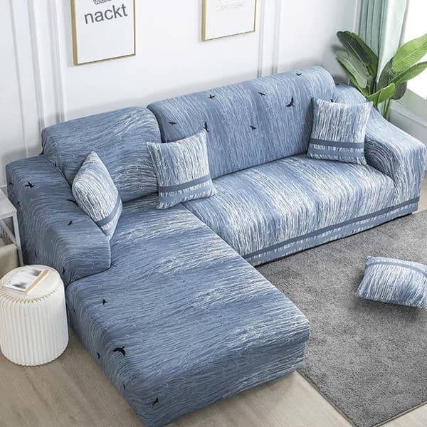 L-formet sofatrekk, elastisk sofatrekk, 1 sett