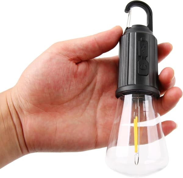 2 STK Oppladbare Campinglys, Vanntette LED Teltlys med USB-kabel, 3 Moduser Hengende Campinglykt, Hengelampe for