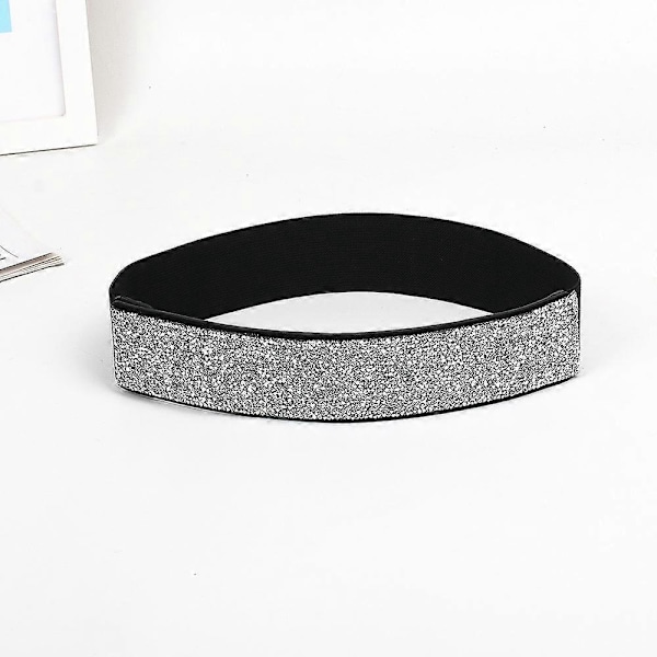 2 stk. Rhinestones besat med diamanter fuld diamant elastisk taljebånd bredt flash diamant kvinder hundred størrelse matchende elastisk taljebånd mode C