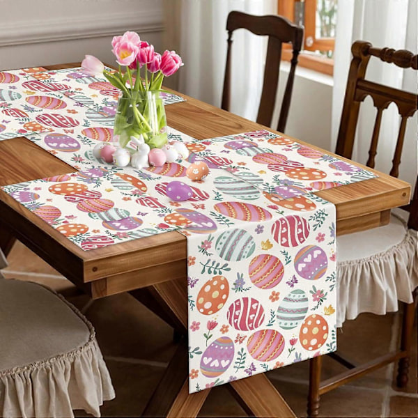 Blomstret Påskedug 33x183 cm - Forårsferie Køkken Spisestue Dekoration