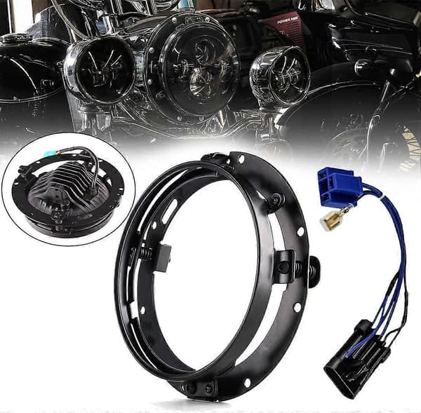 Sort 7\" Monteringsring til Motorcykel/Street Glide Forlygte