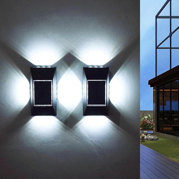 2 KPL Aurinko 12LED Seinävalaisin Ulkokäyttöön Puutarhaan Vedenpitävä