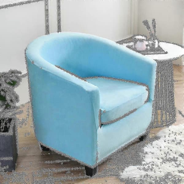 (Søblå) Lænestol Stole Sofaovertræk Stue Stolesæde Slipcover