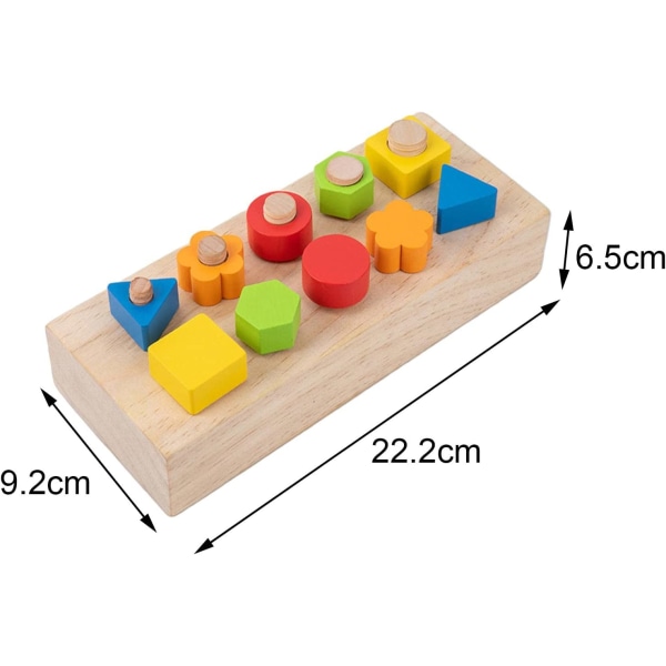 Montessori Toy Twist Screws Trämuttrar och -bultar