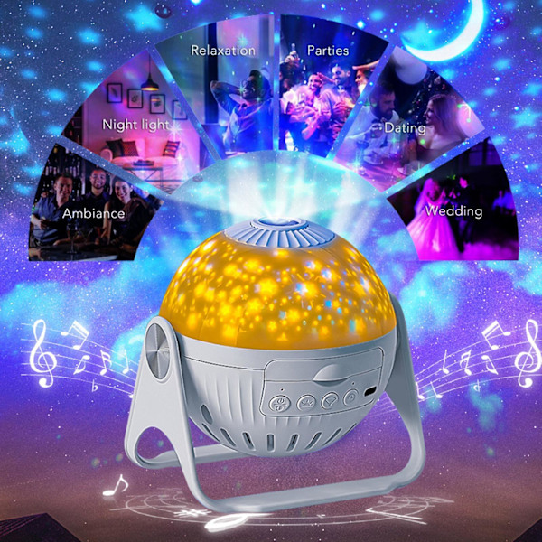 LED Nattlys Projektor 6 Filmer Nattlys Måne Soverom Hjem Vanlig