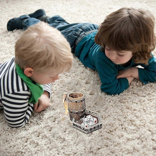 Rullende terningetårn i resin - RPG-spillere Rullekasse Spillebord Terninge Rullelegetøj - Rullebakke Etui Terningetårn Ornamenter RPG-spillere Terninge Ruller til P