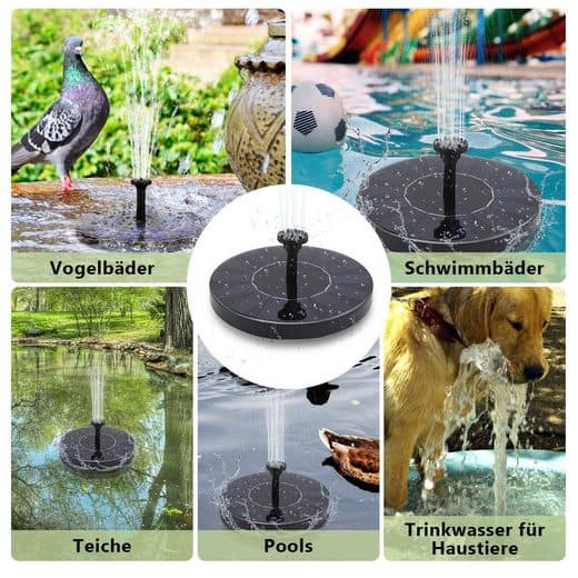 Solpump, solfontän, 1,5 watt vattenspel, dammpump, fontän