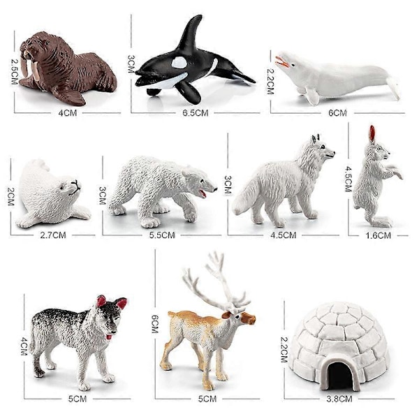 Simuleringsdjurmodell Mini små arktiska vinterdjur beluga säl husky ornament leksaker