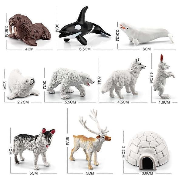 Simuleringsdyremodell Mini små arktiske vinterdyr beluga sel husky ornamenter leker