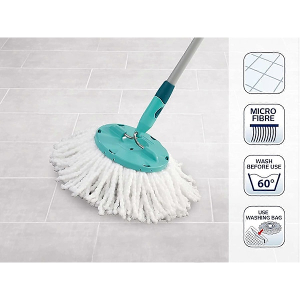 Sininen - 2 kpl Clean Twist Disc Moppi Vaihtopäät, Ihanteellinen Laatta- ja Kivipinnoille, Vettä ja Likaa Imukykyinen Mikrokuitu, Vaihtomoppeja, Helppo Kiinnittää