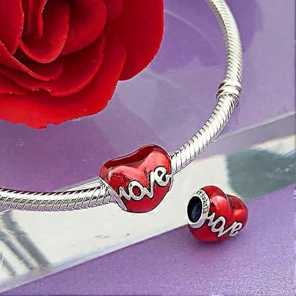 Red HeartHeart Love Charms 925 Sterlinghopea Naisten Charm Helmiä Tyttö Riipus Charm Yhteensopiva Eurooppalaisten Rannekorujen &amp; Kaulakorun Kanssa