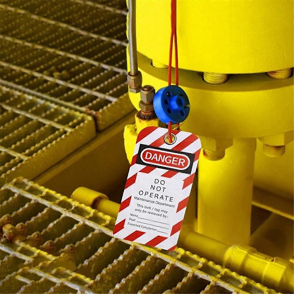 Lockout Tagout-taggar, 7,6 x 14,6 cm, 40 \"Fara - Får Ej Användas\"-taggar med 40 buntband, riv- och vattentåliga taggar
