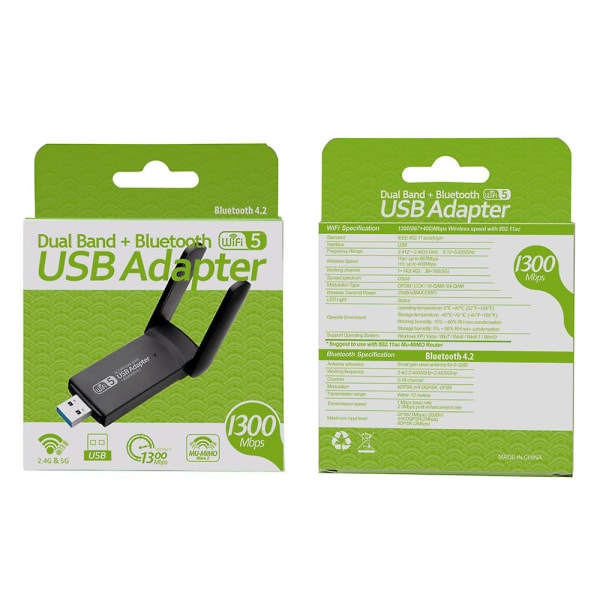 Trådlös USB 1300mbps Wifi Adapter USB 3.0 Wifi Lan Adapter Only WIFI