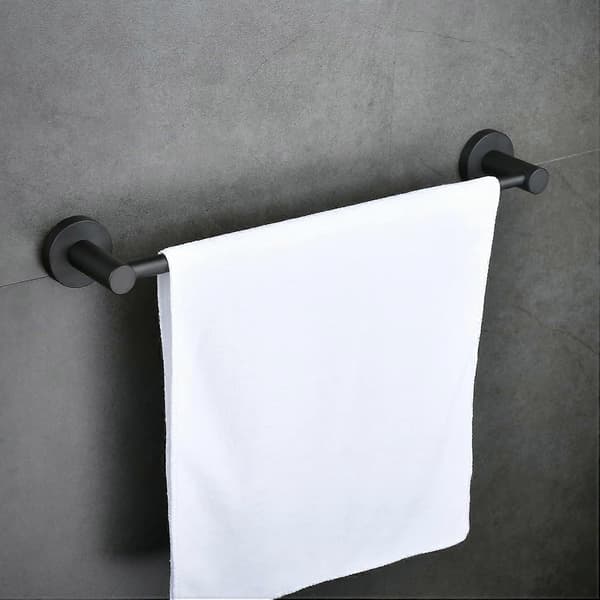Justerbart Håndklestativ 39CM til 69CM, Veggmontert Badehåndklestang, Svart, SUS304 Rustfritt Stål