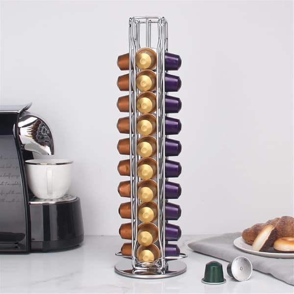 360° Roterbar Nescafe Kaffekapselholder Gylden 40 Pose Holder