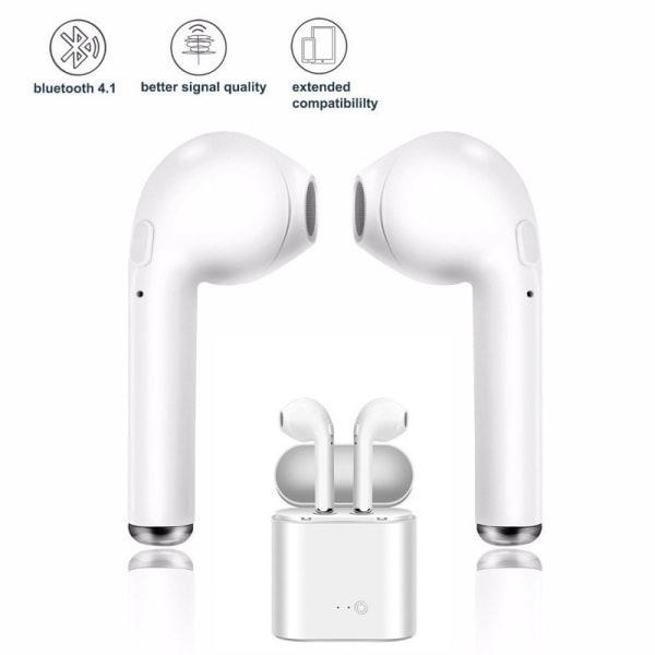 i7s TWS Bluetooth Trådlösa hörlurar Headset för Android Vit 763d | Fyndiq